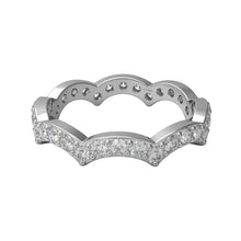 Load image into Gallery viewer, Moissanite Eternity Scalloped Crown Ring – Sterling Silver
