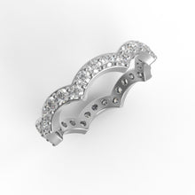 Load image into Gallery viewer, Moissanite Eternity Scalloped Crown Ring – Sterling Silver
