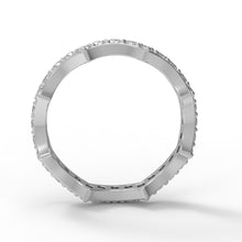 Load image into Gallery viewer, Moissanite Eternity Scalloped Crown Ring – Sterling Silver
