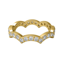 Load image into Gallery viewer, Moissanite Eternity Scalloped Crown Ring – Sterling Silver

