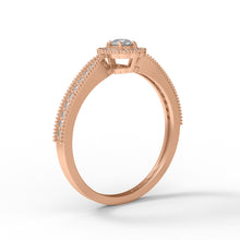 Load image into Gallery viewer, Moissanite Double Halo Milgrain Design Ring – Sterling Silver
