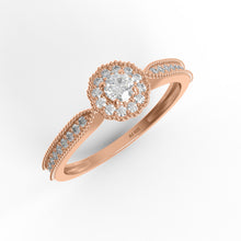 Load image into Gallery viewer, Moissanite Double Halo Milgrain Design Ring – Sterling Silver

