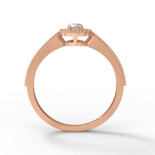 Load image into Gallery viewer, Moissanite Double Halo Milgrain Design Ring – Sterling Silver
