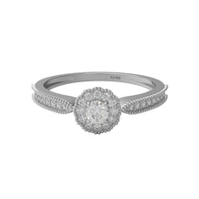 Load image into Gallery viewer, Moissanite Double Halo Milgrain Design Ring – Sterling Silver
