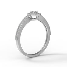 Load image into Gallery viewer, Moissanite Double Halo Milgrain Design Ring – Sterling Silver
