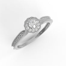 Load image into Gallery viewer, Moissanite Double Halo Milgrain Design Ring – Sterling Silver
