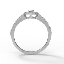 Load image into Gallery viewer, Moissanite Double Halo Milgrain Design Ring – Sterling Silver
