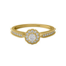 Load image into Gallery viewer, Moissanite Double Halo Milgrain Design Ring – Sterling Silver
