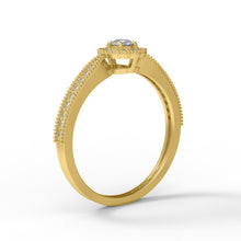 Load image into Gallery viewer, Moissanite Double Halo Milgrain Design Ring – Sterling Silver
