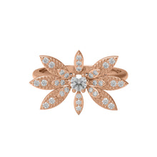 Load image into Gallery viewer, Moissanite Large Floral Statement Ring – Sterling Silver
