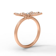 Load image into Gallery viewer, Moissanite Large Floral Statement Ring – Sterling Silver
