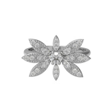 Load image into Gallery viewer, Moissanite Large Floral Statement Ring – Sterling Silver
