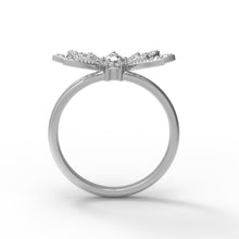 Load image into Gallery viewer, Moissanite Large Floral Statement Ring – Sterling Silver
