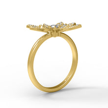 Load image into Gallery viewer, Moissanite Large Floral Statement Ring – Sterling Silver
