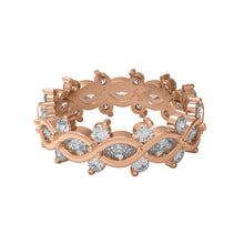 Load image into Gallery viewer, Moissanite Eternity Band Twisted Vine Ring – Sterling Silver
