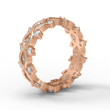 Load image into Gallery viewer, Moissanite Eternity Band Twisted Vine Ring – Sterling Silver
