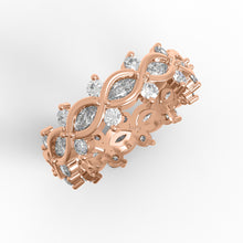 Load image into Gallery viewer, Moissanite Eternity Band Twisted Vine Ring – Sterling Silver
