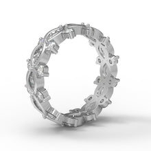 Load image into Gallery viewer, Moissanite Eternity Band Twisted Vine Ring – Sterling Silver
