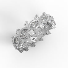 Load image into Gallery viewer, Moissanite Eternity Band Twisted Vine Ring – Sterling Silver
