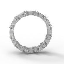 Load image into Gallery viewer, Moissanite Eternity Band Twisted Vine Ring – Sterling Silver

