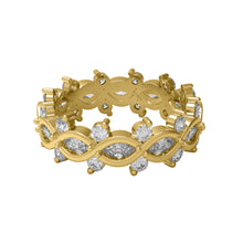 Load image into Gallery viewer, Moissanite Eternity Band Twisted Vine Ring – Sterling Silver

