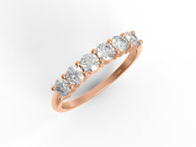 Load image into Gallery viewer, Moissanite Half Eternity Ring - Sterling Silver
