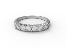 Load image into Gallery viewer, Moissanite Half Eternity Ring - Sterling Silver
