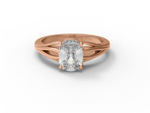 Load image into Gallery viewer, Moissanite Oval Cut Solitaire Ring - Sterling Silver
