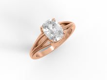 Load image into Gallery viewer, Moissanite Oval Cut Solitaire Ring - Sterling Silver

