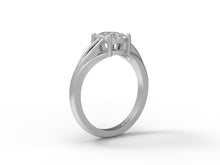 Load image into Gallery viewer, Moissanite Oval Cut Solitaire Ring - Sterling Silver
