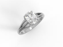 Load image into Gallery viewer, Moissanite Oval Cut Solitaire Ring - Sterling Silver

