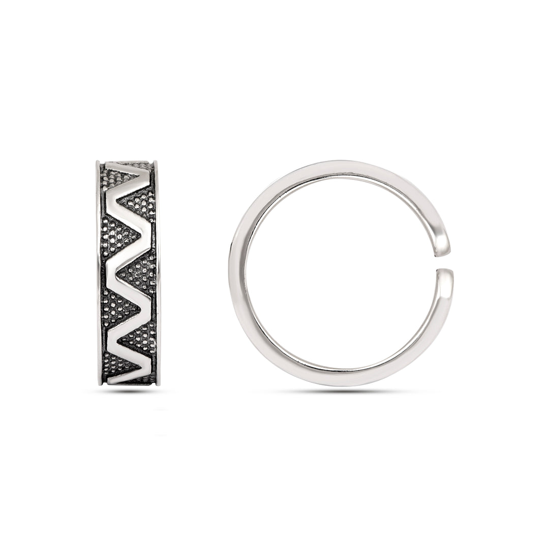 925 Sterling Silver Zigzag Pattern Adjustable Toe Ring