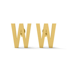 Load image into Gallery viewer, Initial &quot;W&quot; Monogram Stud Earring – Sterling Silver
