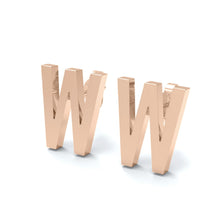 Load image into Gallery viewer, Initial &quot;W&quot; Monogram Stud Earring – Sterling Silver
