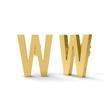 Load image into Gallery viewer, Initial &quot;W&quot; Monogram Stud Earring – Sterling Silver
