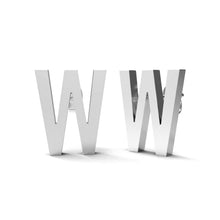 Load image into Gallery viewer, Initial &quot;W&quot; Monogram Stud Earring – Sterling Silver
