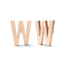 Load image into Gallery viewer, Initial &quot;W&quot; Monogram Stud Earring – Sterling Silver

