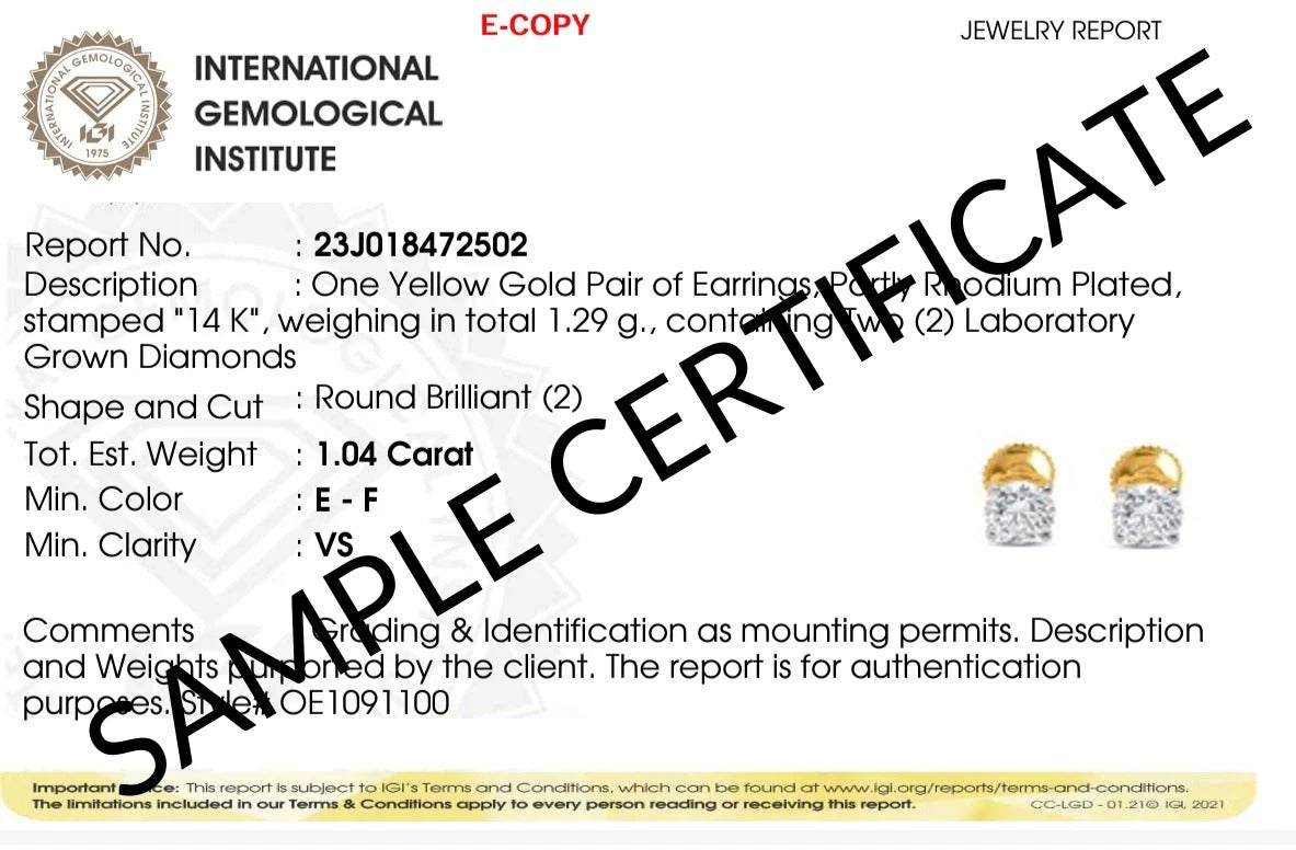 Lab Grown Diamond 1.00 CTW Solitaire Stud Earrings-925 Sterling Silver