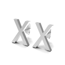 Load image into Gallery viewer, Initial &quot;X&quot; Monogram Stud Earring – Sterling Silver

