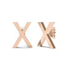Load image into Gallery viewer, Initial &quot;X&quot; Monogram Stud Earring – Sterling Silver

