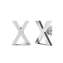 Load image into Gallery viewer, Initial &quot;X&quot; Monogram Stud Earring – Sterling Silver
