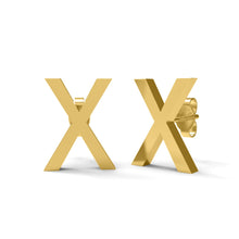 Load image into Gallery viewer, Initial &quot;X&quot; Monogram Stud Earring – Sterling Silver
