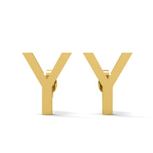 Load image into Gallery viewer, Initial &quot;Y&quot; Monogram Stud Earring – Sterling Silver
