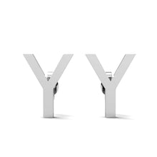 Load image into Gallery viewer, Initial &quot;Y&quot; Monogram Stud Earring – Sterling Silver
