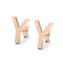 Load image into Gallery viewer, Initial &quot;Y&quot; Monogram Stud Earring – Sterling Silver
