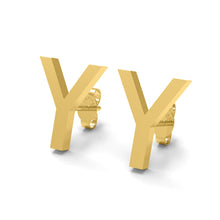 Load image into Gallery viewer, Initial &quot;Y&quot; Monogram Stud Earring – Sterling Silver
