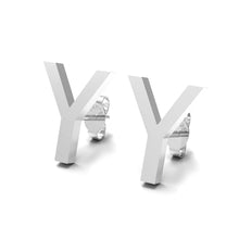 Load image into Gallery viewer, Initial &quot;Y&quot; Monogram Stud Earring – Sterling Silver
