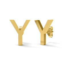 Load image into Gallery viewer, Initial &quot;Y&quot; Monogram Stud Earring – Sterling Silver
