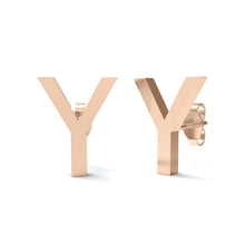 Load image into Gallery viewer, Initial &quot;Y&quot; Monogram Stud Earring – Sterling Silver
