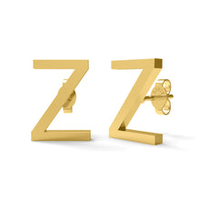 Load image into Gallery viewer, Initial &quot;Z&quot; Monogram Stud Earring – Sterling Silver
